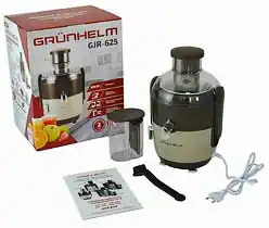Соковидавлювач GRUNHELM GJR625 електричний, потужність 600 Вт, широка горловина 65 мм, склянка 450 мл, розміри: 200ш*320в*240г - зображення 5