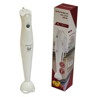 Фото товару Блендер занурювальний GRUNHELM EBS-301P білого кольору, дозволяє легко і швидко подрібнити продукти за лічені секунди, 300W