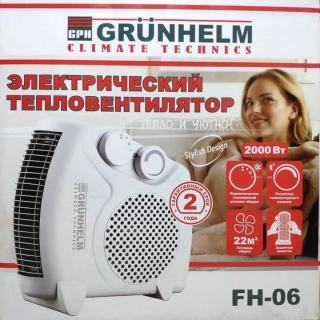 Фото товару Тепловентилятор FH-06 Grunhelm, 2 кВт, з регулятором температури та захистом від перегріву