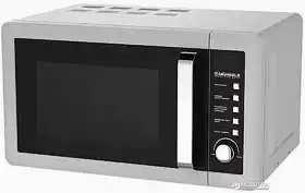 Фото товара Микроволновая печь GRUNHELM 20UX45-LW (белая) 20л, 800 Вт (5 уровней мощности), кнопочная с поворотным регулятором, таймер 60 минут