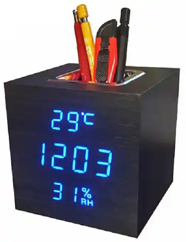 Годинник електронний мережевий USB VST 878S-5 синє підсвічування - зображення 5