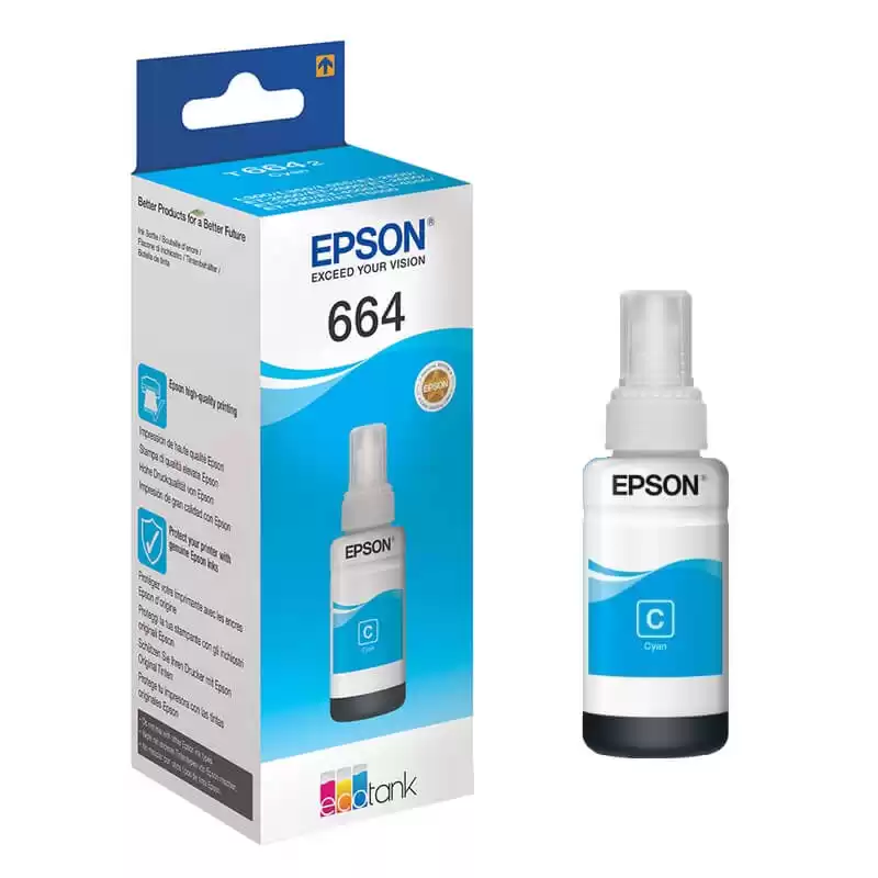 Контейнер з чорнилами 664 Cyan EPSON C13T66424A 70 мл, L100/L200 - зображення 5