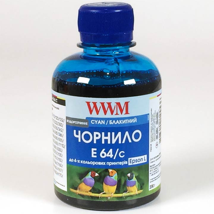 Чорнило E64/C Cyan WWM 200 г, для Epson - зображення 1