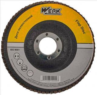 Фото товару Диск пелюстковий плоский 125х22,2 зернистість А80, Т27 WERK (WE107074/5431704)