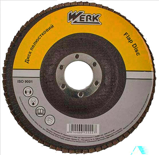 Диск пелюстковий плоский 125х22,2 зернистість А120, Т27 WERK (WE107076/5431706) - зображення 1
