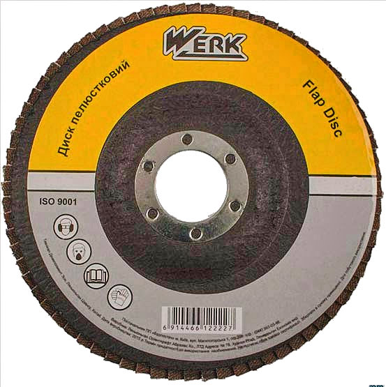 Диск пелюстковий плоский 125х22,2 зернистість А100, Т27 WERK (WE107075/5431705) - зображення 1