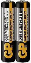 Фото товара Батарейка AAA R03, GP Supergell 24PL-S2, 1,5 V, солевая, уп. 2/1, аналоги: LR03, UM4, 24A, MN2400, AM4