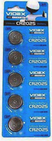 Батарейка CR2025, Videx, 3 V, літієва, бл. 5/1, аналоги: 5003LC, BR2025, DL2025, ECR2025, SB‑T14, AWI L12 - зображення 6