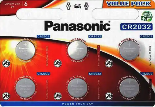 Батарейка CR2032 Panasonic, 3 V, літієва, бл. 6/1, аналоги: DL2032, ECR2032, BR2032, KCR2032, L2032 - зображення 5