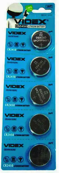 Батарейка CR2450 Videx, 3 V, літієва, бл. 5/1, аналоги: DL2450, ECR2450, BR2450, KCR2450, L2450 - зображення 5