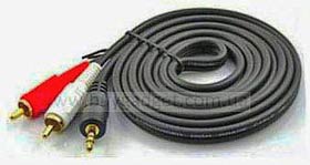 Фото товару Кабель Audio 3.5 мм Male to 2xRCA Male 1.8 м ATcom