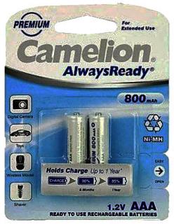 Фото товару Акумулятор AAA Ni-MH Camelion 800 mAh, 1.2V, 2 шт. в блістері
