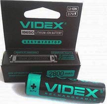 Фото товару Акумулятор 18650 Videx 2800 mAh, літієвий, 3.7V, з захистом