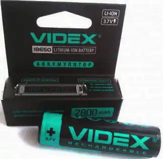 Акумулятор 18650 Videx 2800 mAh, літієвий, 3.7V, з захистом - зображення 5
