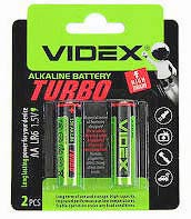 Фото товару Батарейка AA LR6, Videx TURBO Alkaline, 1,5 V, лужна, аналоги: R6, UM3, 15, 15A, MN1500