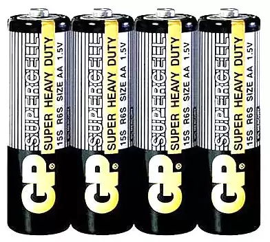 Батарейка AA R6, GP Supercell 15PL-S2, 1,5 V, сольова, уп. 4/1, аналоги: R6, UM3, 15D, 15S, пальчикова - зображення 5