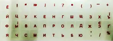 Наклейка на клавіатуру прозора, українські букви червоні - зображення 5
