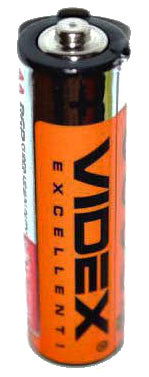 Батарейка AA R6P Videx, 1,5 V, сольова, уп. 40/1, аналоги: LR6, R6, 316, А316, Mignon, Stilo, пальчикова - зображення 1