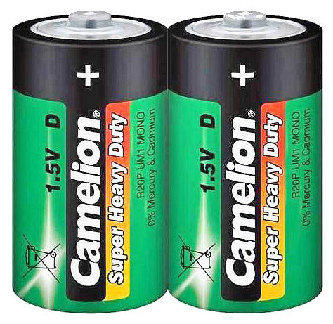 Батарейка D R20, Camelion Super Heavy Duty, 1,5 V, сольова, уп. 10/2/1, аналоги: LR20, UM1, 13, 14, 14D - зображення 6