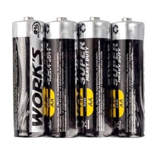 Фото товару Батарейка AA R6W Work's Super Heavy Duty, 1,5 V, сольова, уп. 40/4/1, аналоги: LR6, R6, 316, А316, Mignon, Stilo, пальчикова