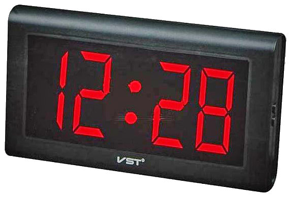 Годинник мережеві VST-795-1 настінні червоні, 220V (Великий дисплей) - зображення 6