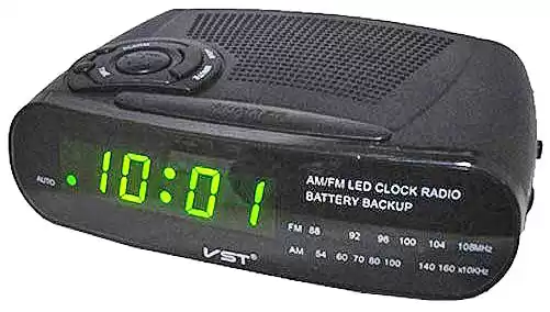 Годинник мережевий VST-906-2 зелений, радіо FM, 220V - зображення 5