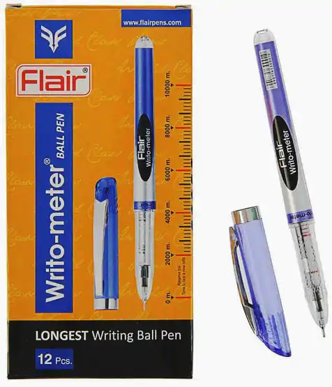 Ручка кулькова чорна 10 км Flair writometer 743 - зображення 5