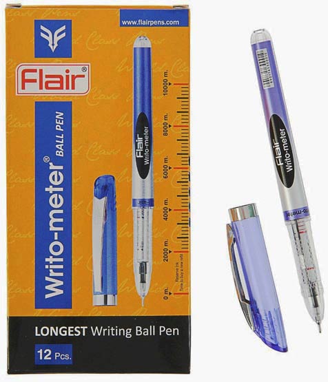 Ручка кулькова чорна 10 км Flair writometer 743 - зображення 1