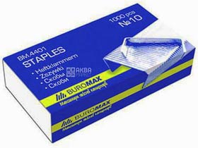 Фото товару Скоби №10 BUROMAX 1000 шт. для степлера канцелярського, металеві