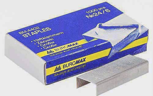 Скоби №24/6 BUROMAX BM.4402 1000 шт. для степлера канцелярського, металеві срібні - зображення 1