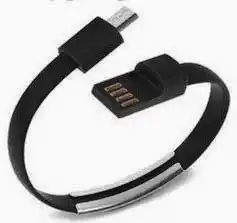 Кабель-браслет USB 2.0 Male на micro USB Male, RTL, 20 см, чорний - зображення 5