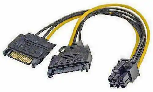 Кабель живлення для відеокарт 6pin Male на SATA Male 2 шт. 20 см - зображення 5