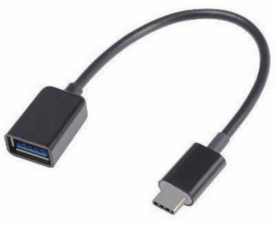 Кабель OTG USB Female на Type-C, 10 см, OEM, чорний - зображення 1