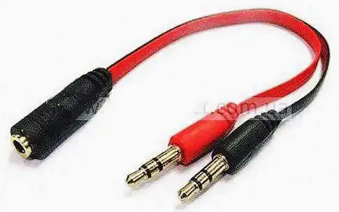 Кабель Audio 3.5 мм Female 4pin на 2x3.5 мм Male, 20 см - зображення 5