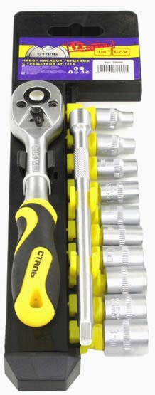 Набiр насадок торцевих (4-13мм) з тріскачкою 1/4" 12 од. Сталь - зображення 6