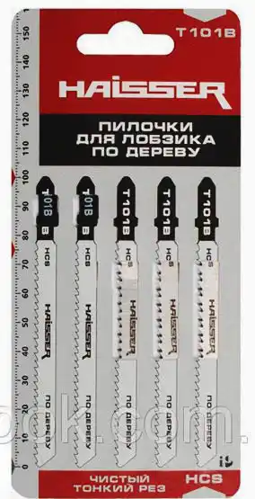 Пилочне полотно HAISSER T 101 B - н-р 5 шт, 75 мм, м"яка деревина, столярна плита, ДСП, ДВП, матеріали на епоксидних смолах - зображення 5