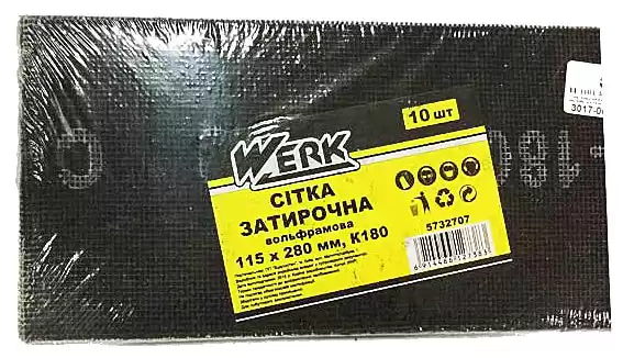 Сітка затирочна вольфрамова 115х280 мм, к180, н-р 10 шт WERK - зображення 5
