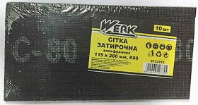 Фото товару Сітка затирочна вольфрамова 115х280 мм, к80, н-р 10 шт WERK