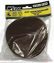 Фото товара Круг шлифовальный самоклеющийся 125 мм, к240, н-р 10 шт WERK
