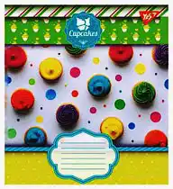 Фото товара Тетрадь 24л. клетка цветная YES, школьная CUPCAKES