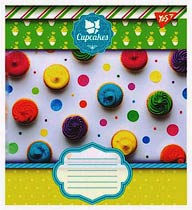 Фото товару Зошит 24 аркуші, клітина кольорова YES, шкільна CUPCAKES