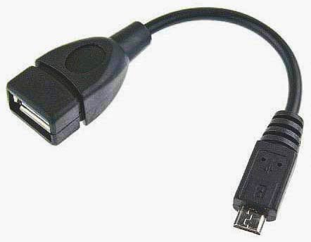 Кабелі OTG USB2.0 Female на mini USB Male, 10 см - зображення 1
