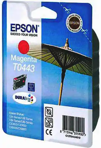 Картридж оригінальний Epson Т0443 для Stylus C84, C86, CX6400, 6600 Magenta (C13T04434010) ресурс 450 стор. - підвищеної місткості - зображення 5