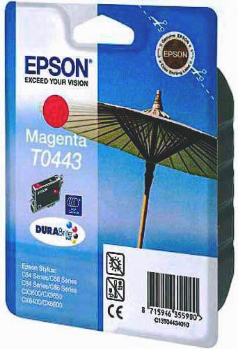 Картридж оригінальний Epson Т0443 для Stylus C84, C86, CX6400, 6600 Magenta (C13T04434010) ресурс 450 стор. - підвищеної місткості - зображення 1
