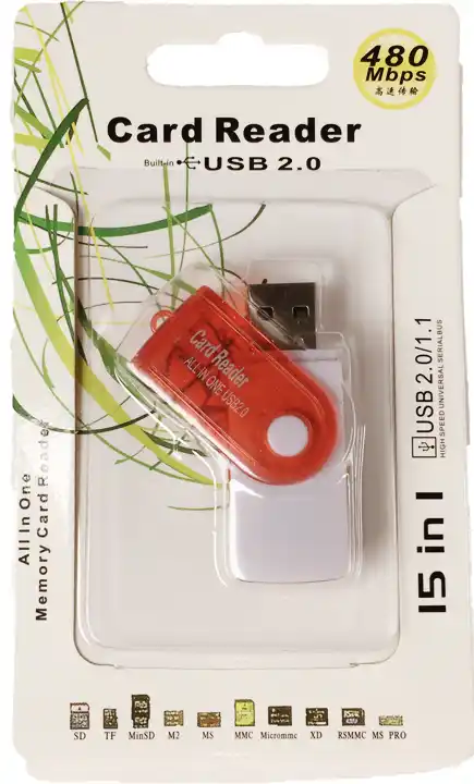 Картридери USB All in 1 SD, MMC, TF, ProDuo, M2 colormix blister - зображення 5