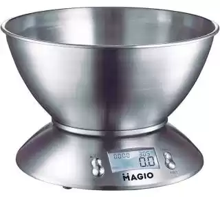 Фото товара Весы кухонные MAGIO MG-695 5 кг, электронные, нержавеющая сталь, ЖК дисплей, таймер, термометр