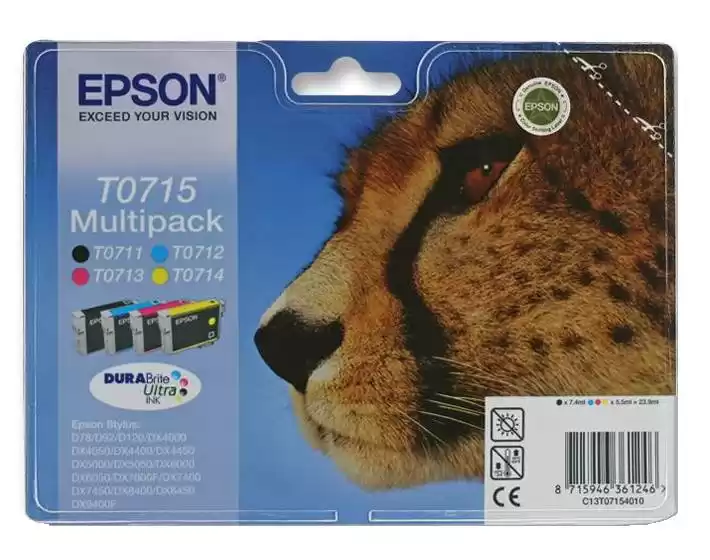 Набір картриджів Epson T0715, 7.4 ml (Black), 5.5 ml (Color) - зображення 5