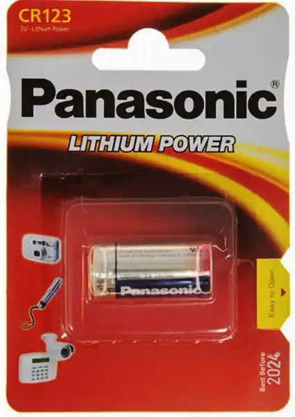 Батарейка CR123A, Panasonic, 3 V, літієва, уп. 1/1, аналоги: DL123A, ECR123A, BR123A, K123A, 123 - зображення 5