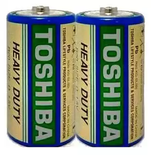 Фото товара Батарейка D R20, Toshiba, 1,5 V, солевая, уп. 2/1, аналоги: LR20, UM1, 13, 14, 14D