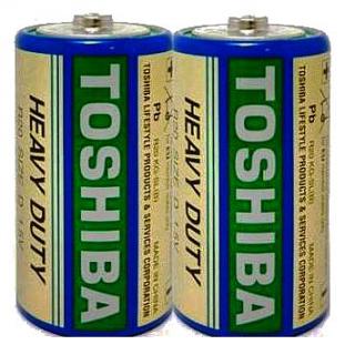Фото товару Батарейка D R20, Toshiba, 1,5 V, сольова, уп. 2/1, аналоги: LR20, UM1, 13, 14, 14D